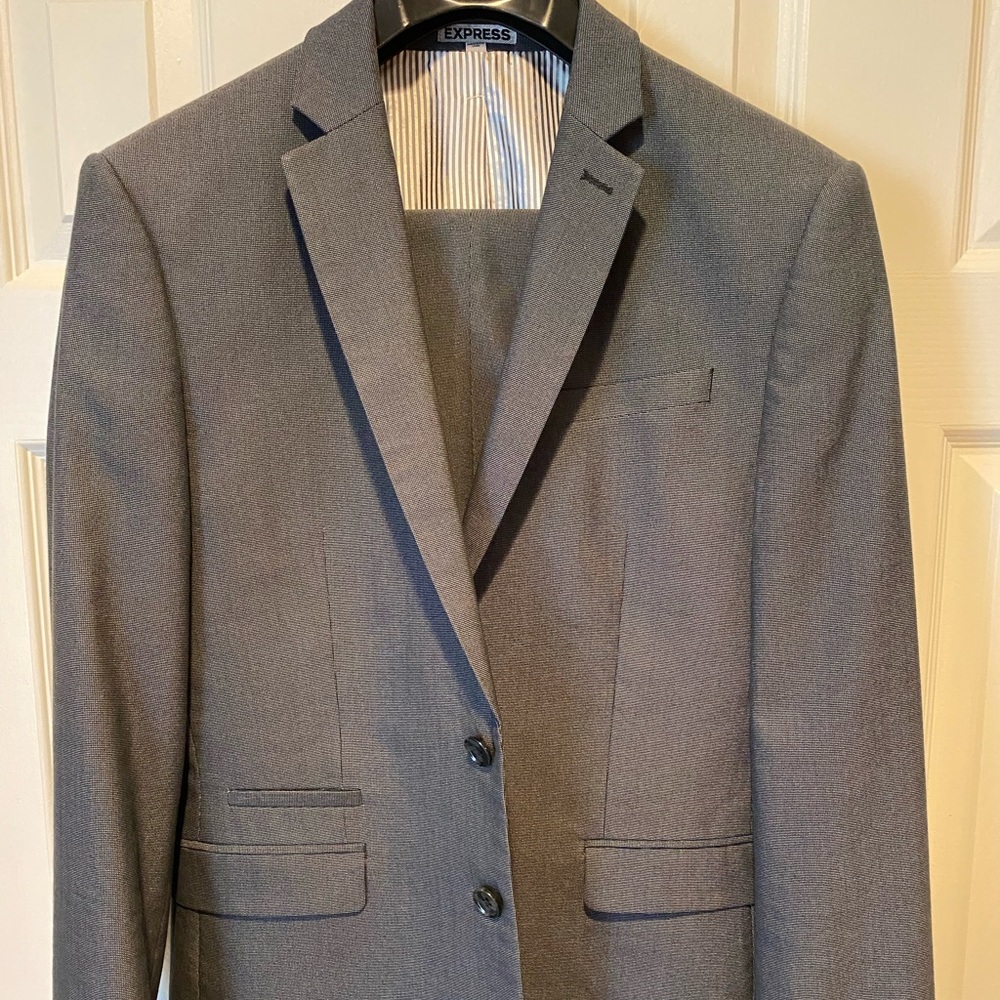 Express gray suit 2 piece men’s. 38s. 32x30